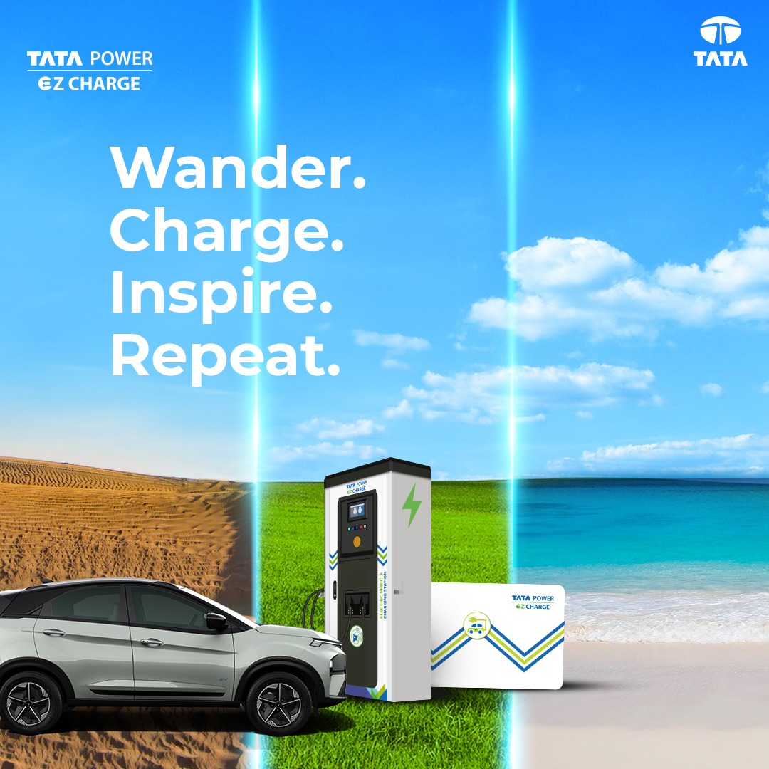 TataPower's tweet photo. Calling out all the EV #Wanderlusters!
Celebrate this #WorldTourismDay by gracing yourself with a long and impromptu travel plan in your EV (with a quick 5-minute charger route planning on the EZ CHARGE App!) https://t.co/lSRIT3SDsK