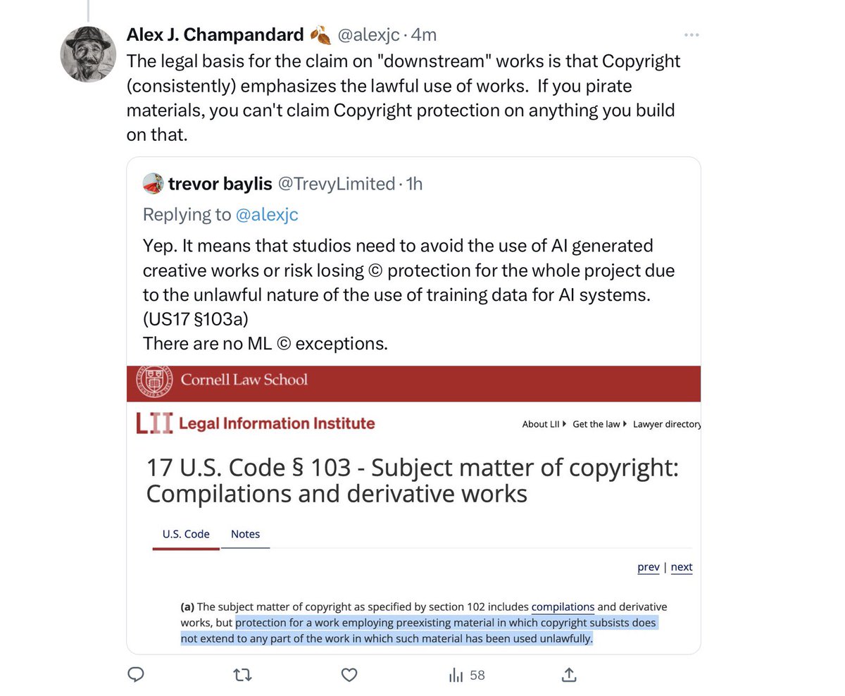🤣🤣

The Tweedledee and Tweedledum fake lawyer posers definitely know more about copyright law than Disney and the movie studios, who have *literally* written and refined the copyright laws for a 100 years now. 

Oooooh, Luddite comedy hour on Twitter is always amazing 😆.