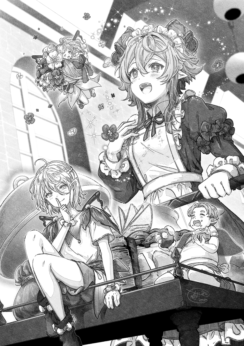 「オリジナル角娘まとめ #創作季節で髪色が変わる設定のメイドさんです 」|壱十九 / illustratorのイラスト
