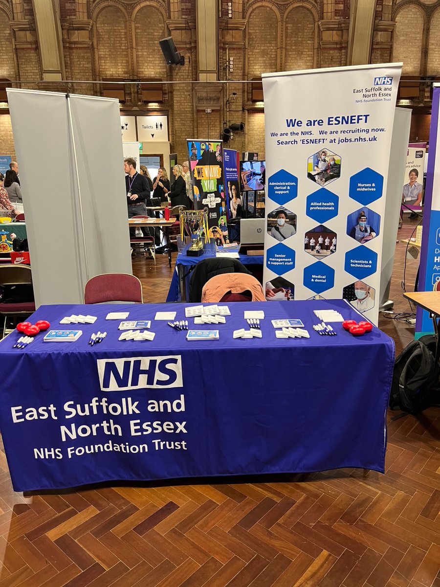 #TeamESNEFT are at the Ipswich Jobs and Career fair today at the Ipswich Corn Exchange from 10am-1pm. 

Come and see us to discuss job opportunities 👀

#IpswichJobs #CareersFair #HiringNow #JobOpportunities #HealthcareJobs