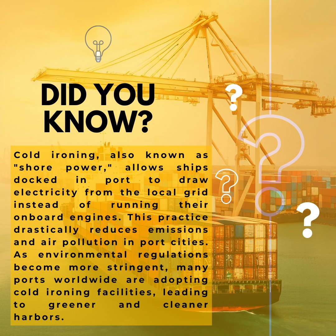 LinesPolaris's tweet photo. "Powering Ports the Green Way: The Rise of Cold Ironing in the Shipping Industry"
#ColdIroning #GreenPorts #CleanHarbors #EcoShipping https://t.co/OSJ2vgb5sn