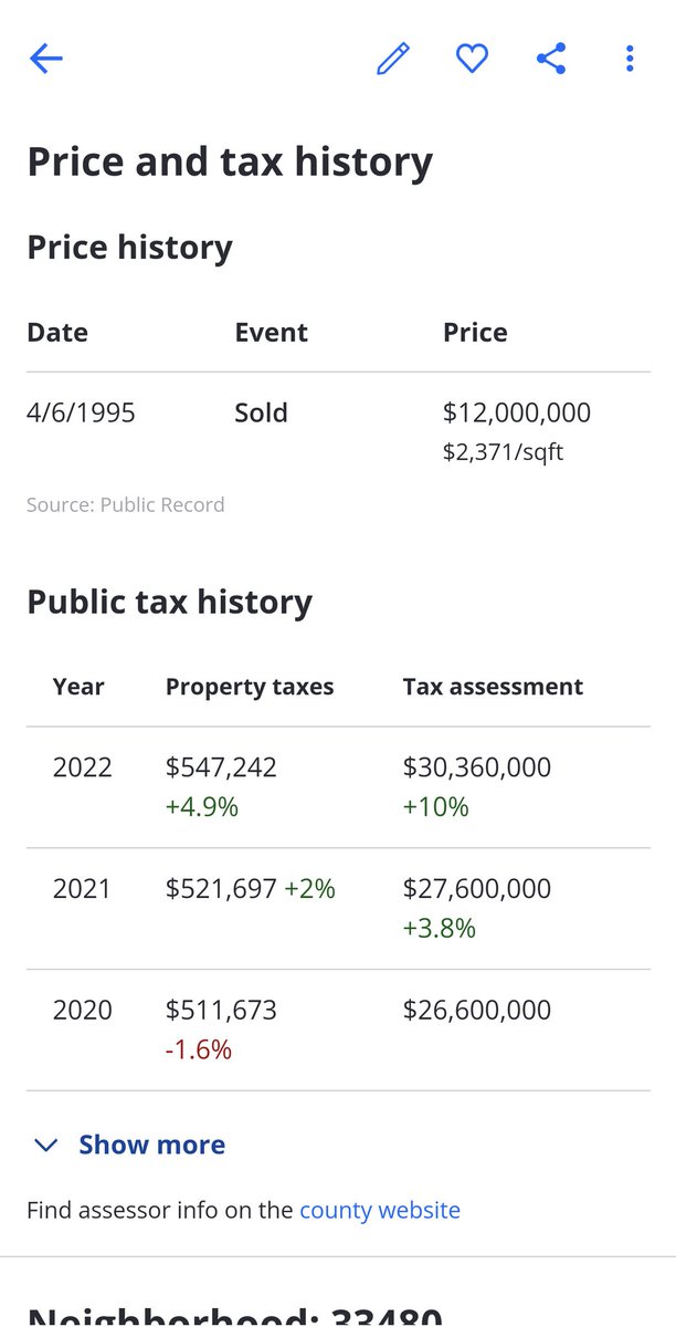 WhittJA's tweet photo. @Paul85923258 @BerryRazi @ScottAdamsSays How is his tax assessment higher than the supposed value? https://t.co/Bn8RWKQ4W5