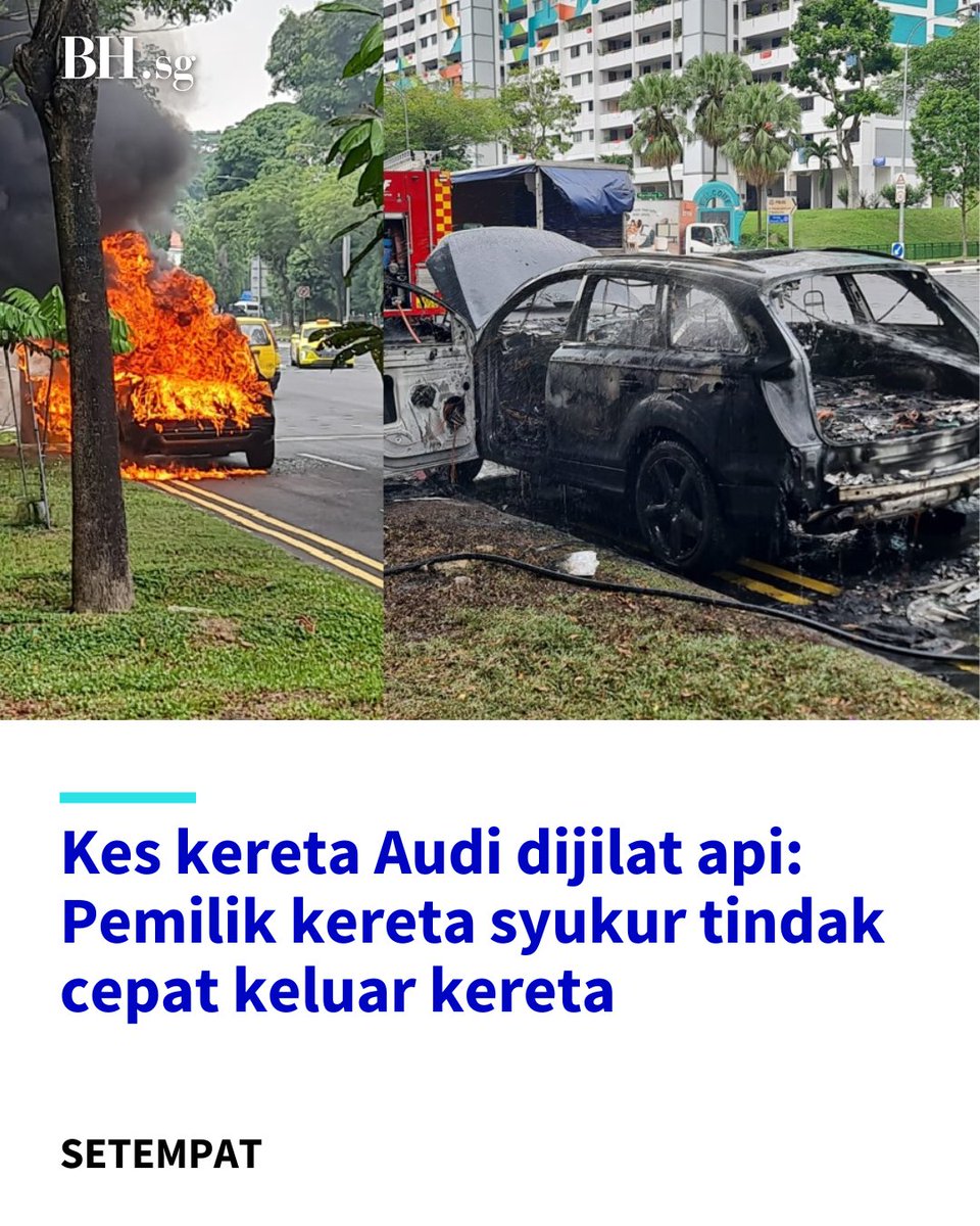 BeritaHarianSG's tweet photo. Asap putih mula keluar daripada ruang di bawah tempat duduk penumpang depan kereta. Cik Jamaliah kemudian rasa bahawa tempat duduknya semakin panas dan asap menjadi hitam.

Link di bio. https://t.co/XMq9nnZkQL