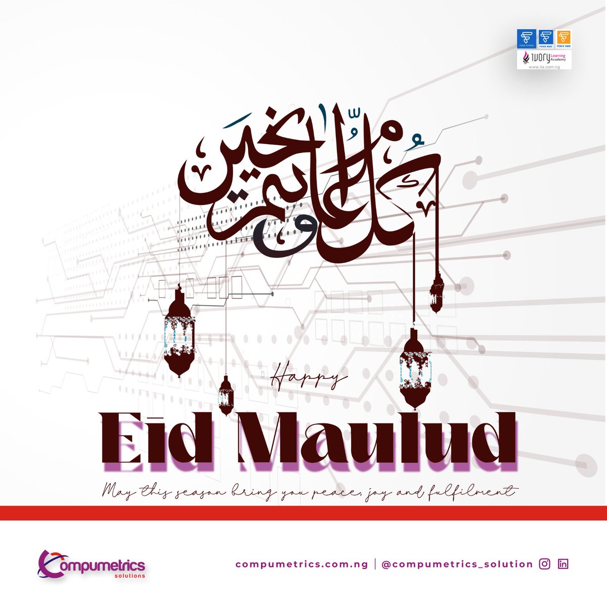 CompumetricsNG's tweet photo. Wishing you all a Happy Eid Maulud from the Compumetrics family! May this special day be filled with joy, blessings, and moments of togetherness. 

May technology continue to bring us closer, fostering connections and innovations that make our world better.
#EidMaulud #TechFamily https://t.co/ZgHn1mA0Up