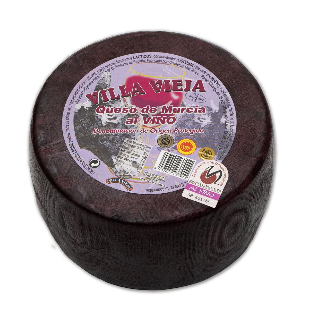 Para los amantes del queso y el vino, nuestro #queso Murcia al vino D.O.P. está elaborado con leche pasteurizada de cabra murciana y bañado en vino tinto de la Región. 🐐🍷

#VillaVieja #Calasparra #Murcia