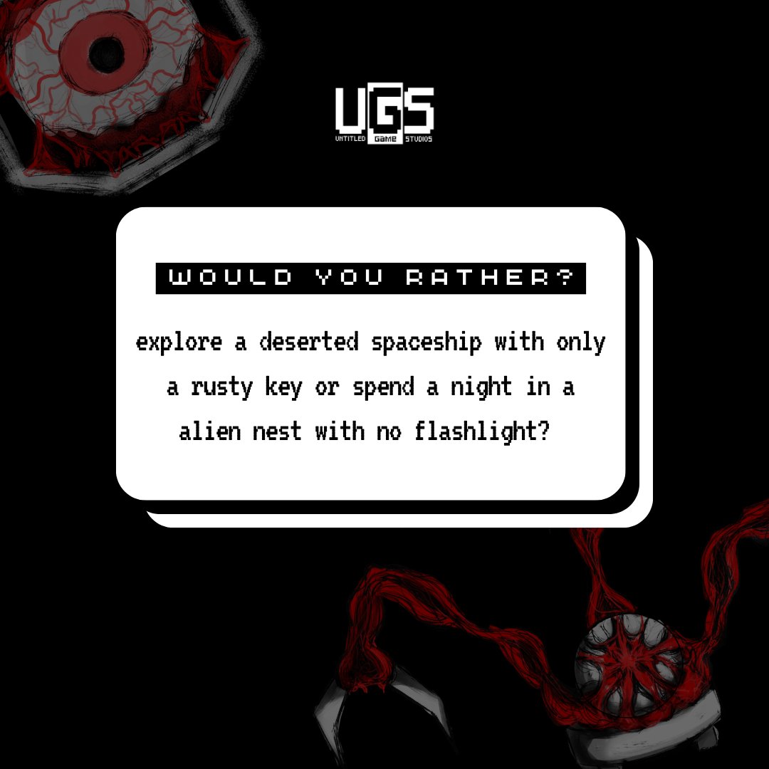 Ugs_studio's tweet image. 🌌 Time for some fun! Would you rather spend a night in a spaceship with just one rusty key 🔑 (mystery awaits!) or cozy up in an alien nest 🛸? 👽 Reply with your choice! #GamerQuestions #WouldYouRather