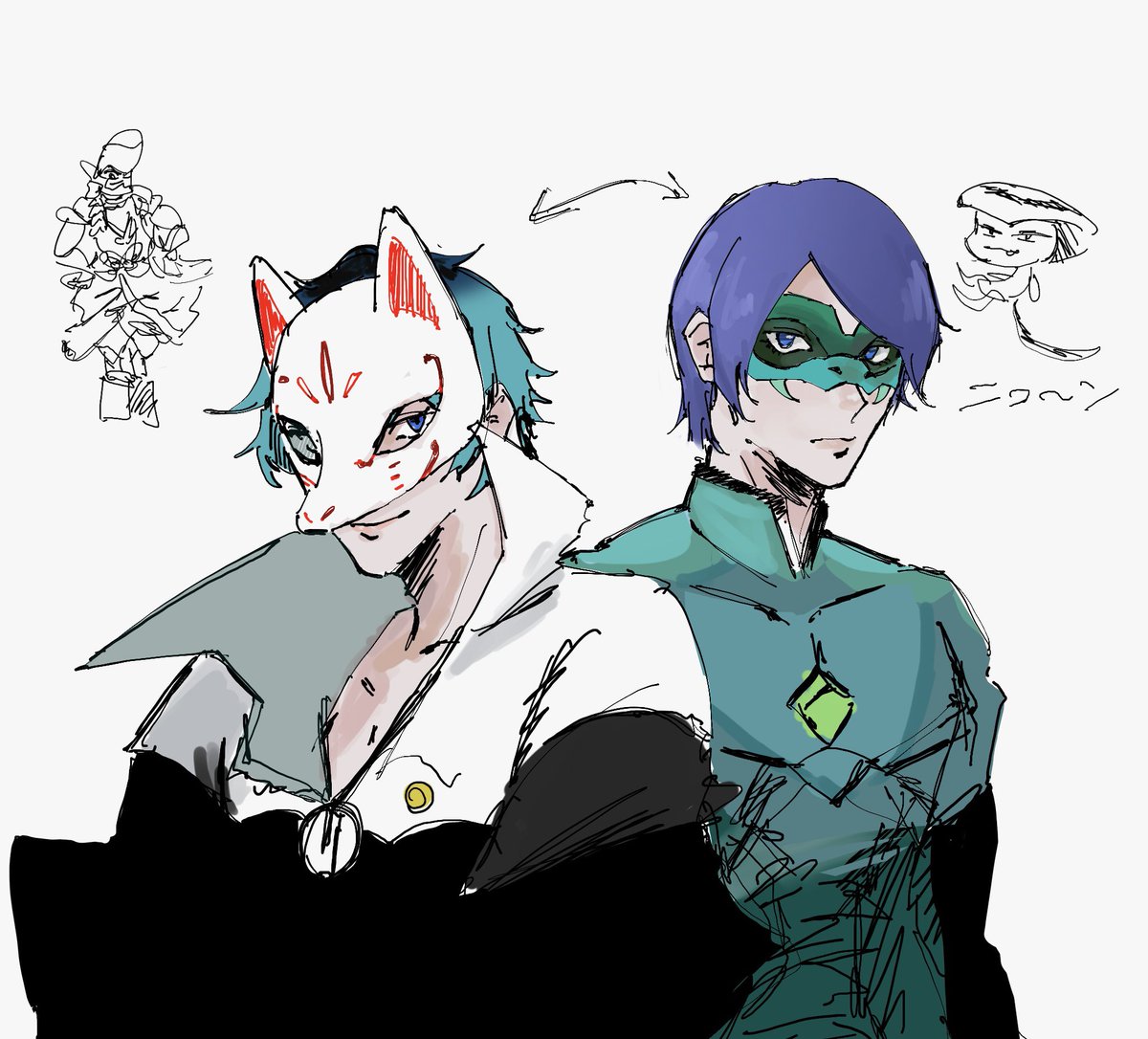 「直近の推し寒色系なんだよなっていう落書き 」|こやつのイラスト