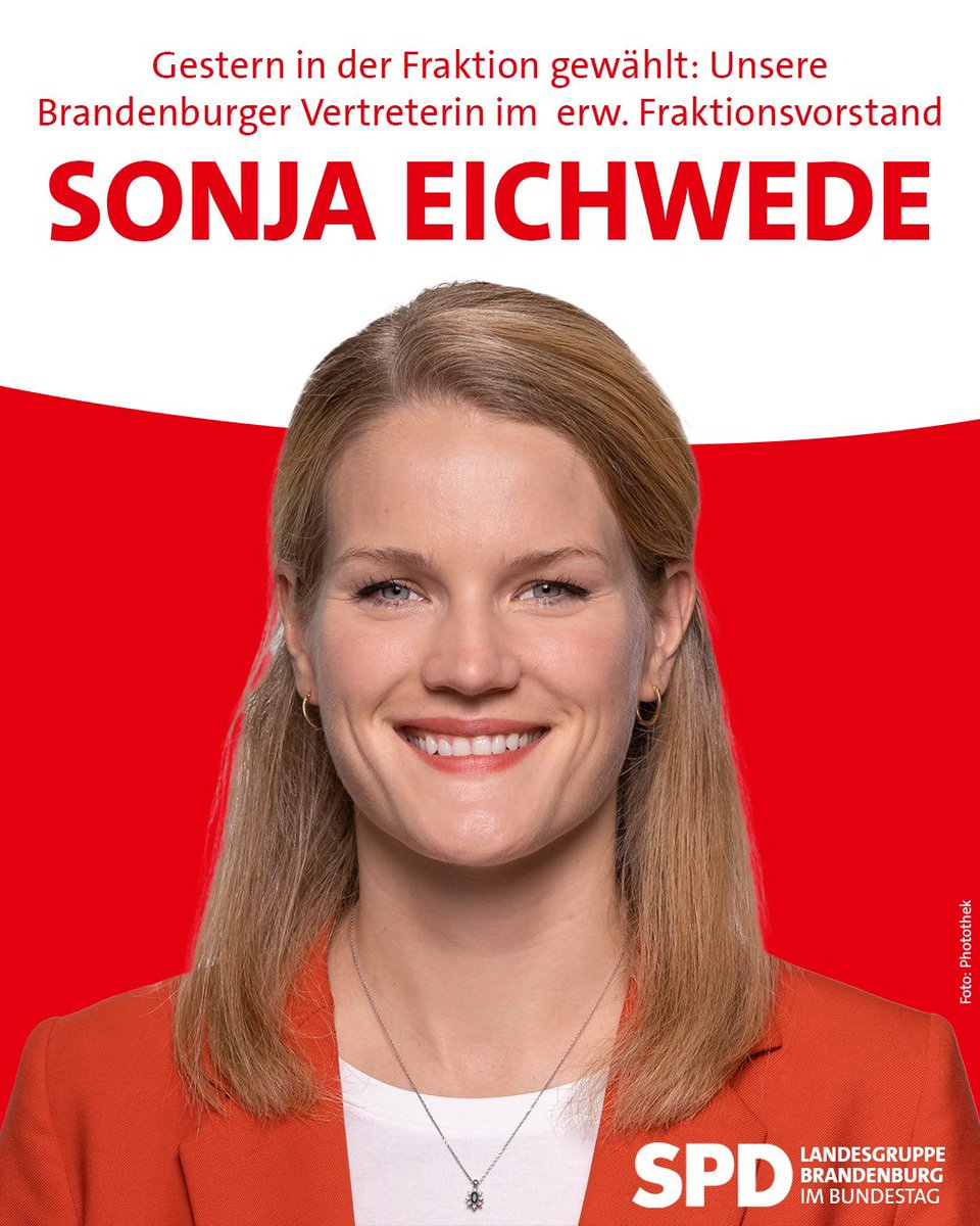 BrandenburgSPDimBundestag (@spd_lg_bb) on Twitter photo Wir gratulieren unserer <a href="/sonjaeichwede/">sonjaeichwede</a> zur Wahl! Mit dir haben wir eine starke brandenburgische Stimme im erweiterten Vorstand der <a href="/spdbt/">SPD-Fraktion im Bundestag</a>. Wir freuen uns auf die nächsten 2 Jahre! Wir gratulieren unserer <a href="/sonjaeichwede/">sonjaeichwede</a> zur Wahl! Mit dir haben wir eine starke brandenburgische Stimme im erweiterten Vorstand der <a href="/spdbt/">SPD-Fraktion im Bundestag</a>. Wir freuen uns auf die nächsten 2 Jahre!