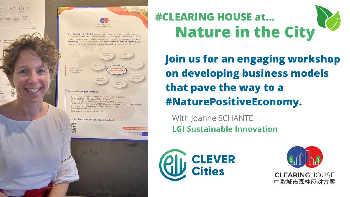 We are at the #NatureInTheCity conference of <a href="/CLEVER_Cities/">CLEVER Cities</a> to delve into crafting business models for nature-based enterprises, taking a step closer to a #NaturePositiveEconomy!🌳

Join our workshop led by <a href="/JoanneSchante/">Joanne Schante</a> from <a href="/LGI_earth/">LGI</a> with <a href="/ICLEI/">ICLEI</a> &amp; <a href="/horizonnua/">Horizon Nua</a> at 3:30 today!🌿
