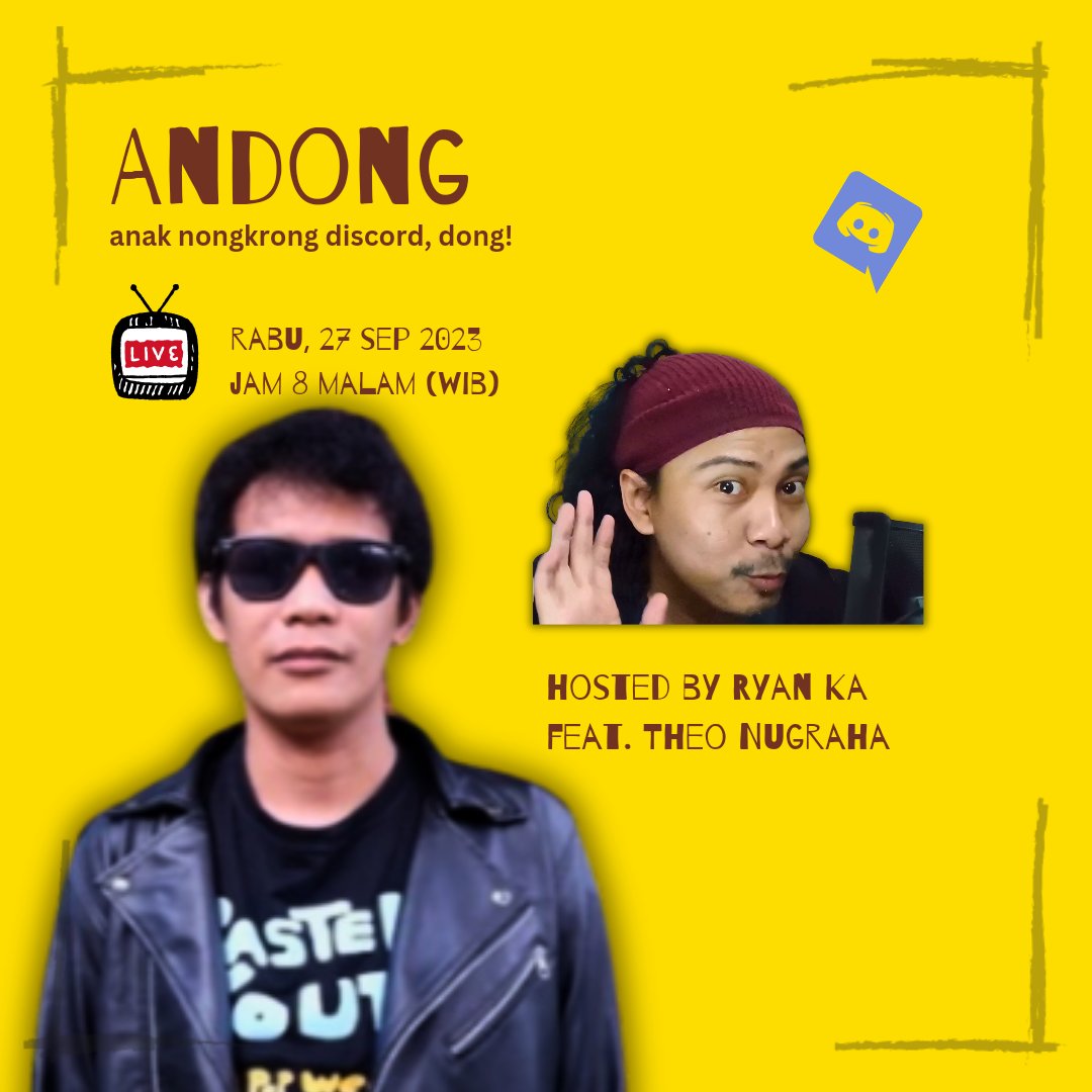 Guys, nanti malam jumpa kita bareng salah satu seniman nasional asal Samarinda ini, plis welkam: Theo Nugraha!

#andong #AndongPodcast #podcast #YouTubeLive 

Sini #subscribe dulu:
youtube.com/@adorablealienz