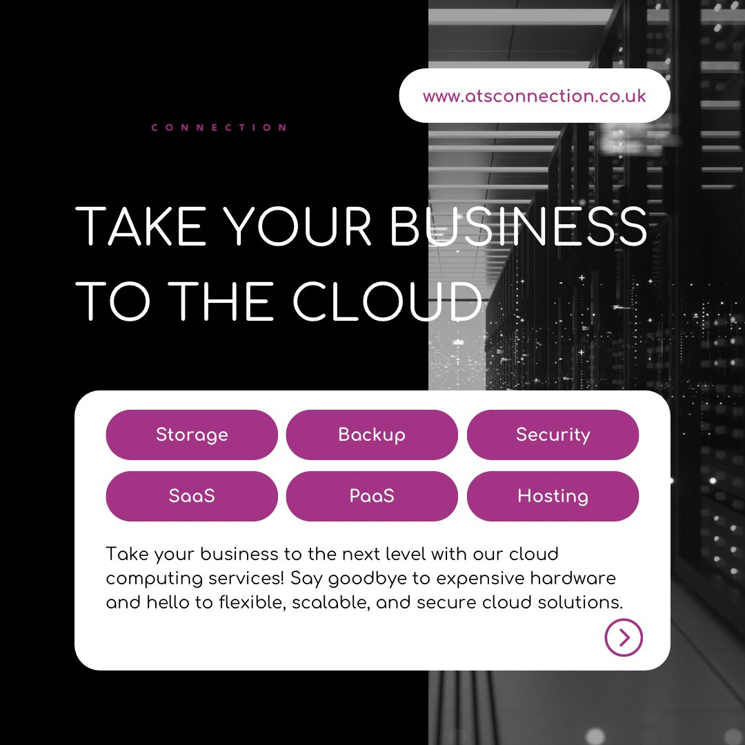 Elevate Your Business to New Heights with ATS Connection Cloud Solutions! ☁️

Are you tired of dealing with outdated software, server crashes, and limited accessibility? It's time to take your business to the cloud and experience a whole new world of efficiency and flexibility.