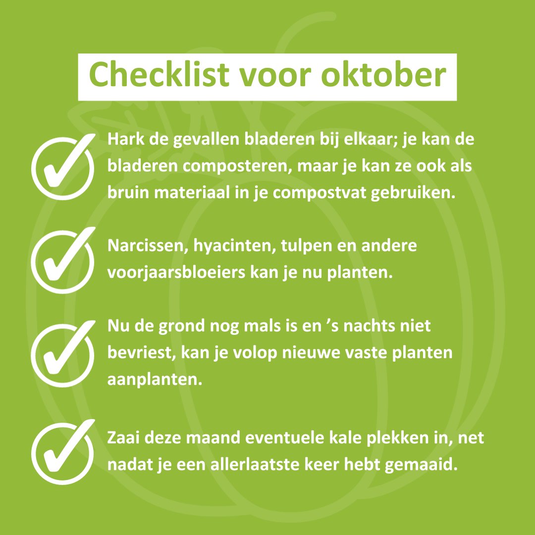 Wil je je tuin graag herfstklaar maken? Via onderstaande checklist ontdek wat je kan doen voor en in je tuin 👇 #checklist #groenevingers #tuin #tuinonderhoud #vlaco