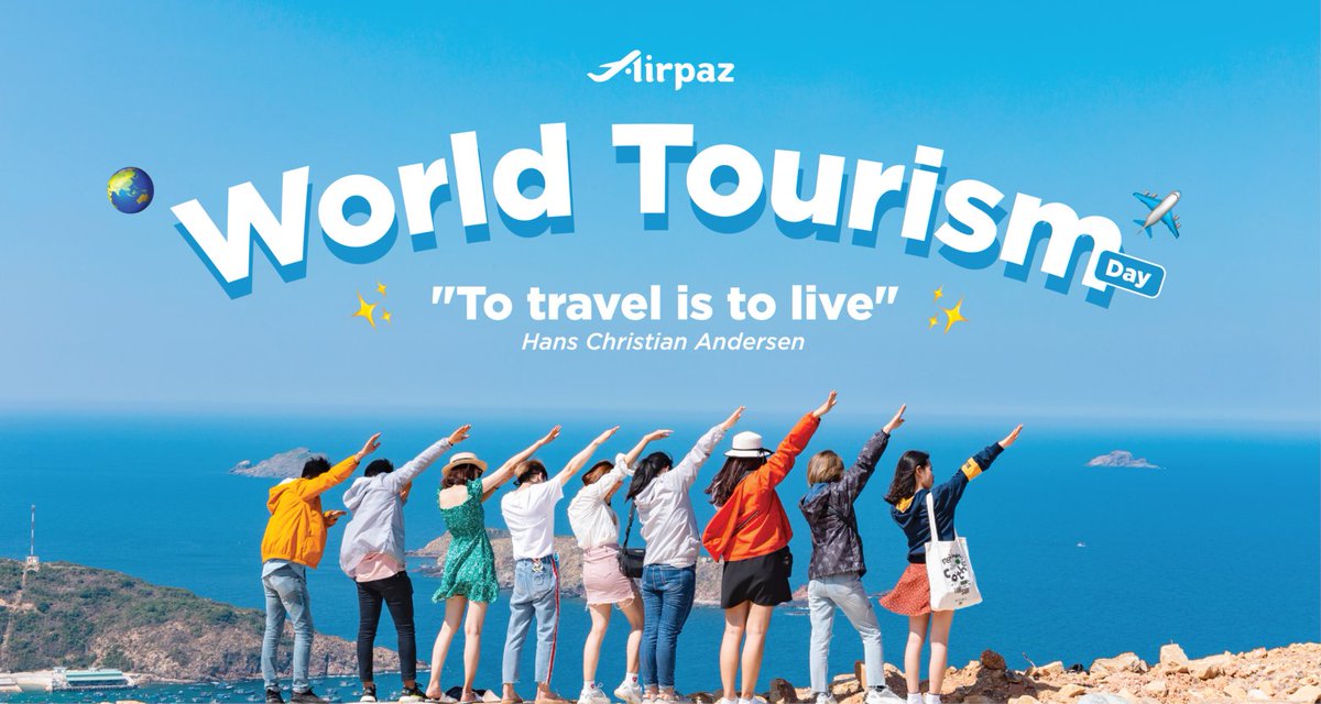 Airpaz's tweet photo. Happy World Tourism Day! 🌍✈️ Today, we're celebrating our love for exploring new horizons, discovering hidden gems, and making memories that last a lifetime. Cheers to more thrilling escapades! 🥂✈️🥳 

Bon voyage, Airpaz https://t.co/O7eb3P4rg4