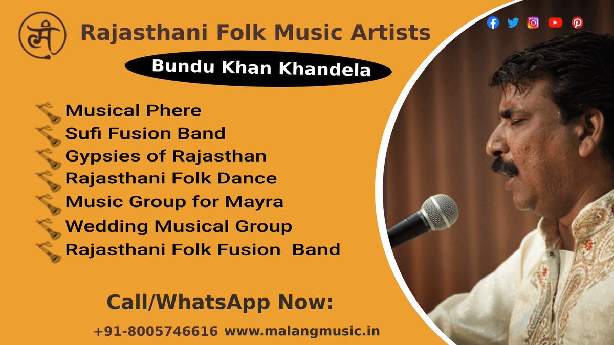 MalangJPR's tweet photo. Music is a gift from God to mankind. It is an art that is bestowed from above. Few artists get it inherently by birth and such ingenious people are called born artists.
#GodGift #bundukhan #bunduartists #Folkmusic #folkmusicgroup #musicalphera #Singer #marwarisingers #airtists https://t.co/2NLlYpGcri