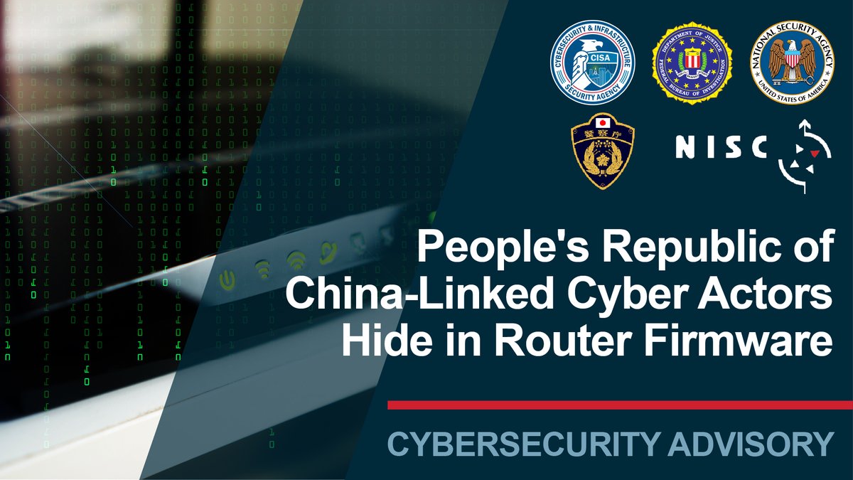NSACyber's tweet photo. Don’t let cyber actors sneak into your network. NSA and joint authors have released a cybersecurity advisory so you can identify and defend against PRC-linked cyber actor BlackTech. https://t.co/nti4N03lSd https://t.co/8ndov9pI4k