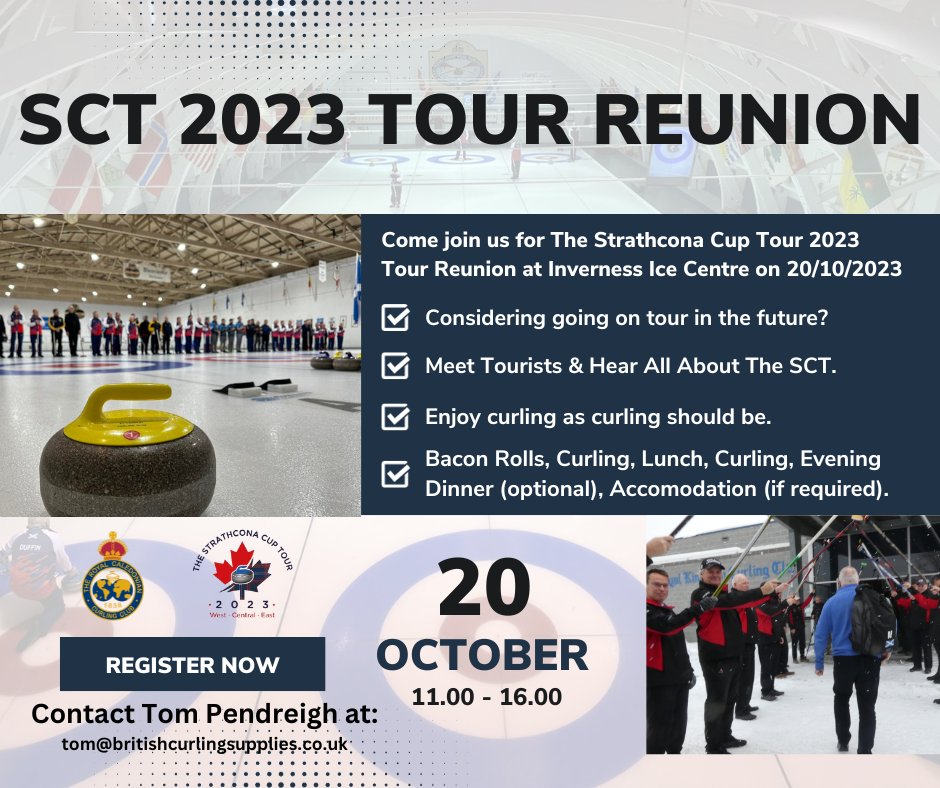 The Scottish Curling Tour of Canada 2023 is holding a reunion in Inverness Ice Centre on the 20th October 2023.