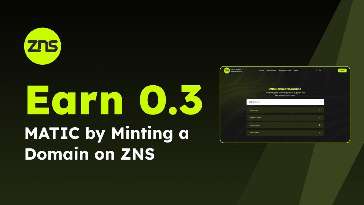 MagicSquareio's tweet photo. 🚨 HOT Offer Alert 🚨

🚀 Mint a Domain on @ZNSConnect and EARN 0.3 MATIC! 💎 

Ditch complex blockchain addresses for user-friendly ZNS names! 🔗✨ 

Claim your offer NOW 🔥
https://t.co/NRQFSQg43x https://t.co/QChBbiy1rc