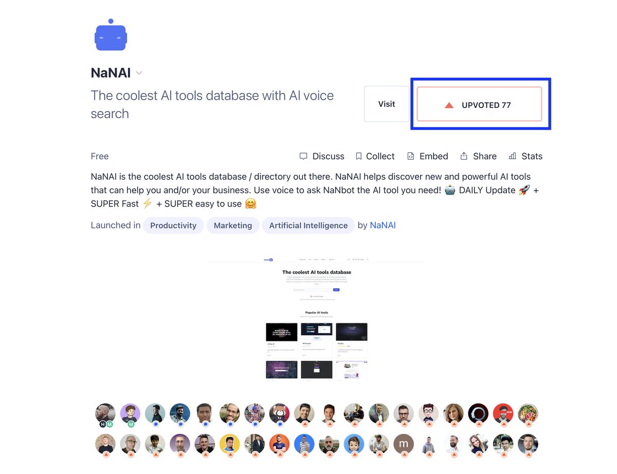 DanielPeris's tweet photo. Lots of support on the launch of @NaNAItools on @ProductHunt 😍 🤖 THANK YOU!!!

You can still upvote, comment (and use our AI tools directory -and #NaNbot-) here ➡️ https://t.co/NLfltFmbH0 https://t.co/kvuNrSakjY