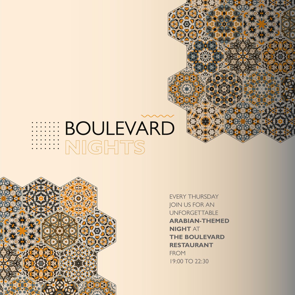 CorpAmman's tweet photo. Savor authentic Arabic Flavors in a lively dinner buffet at The Boulevard every Thursday from 19:00 to 22:30 at JOD 15 inclusive per person

For bookings, please call 06 5686666

#corpamman #hmhhotelgroup #amman #Jordan #food #foodi #instafood #arabicfood #jordanfood https://t.co/cxwMhJExX6