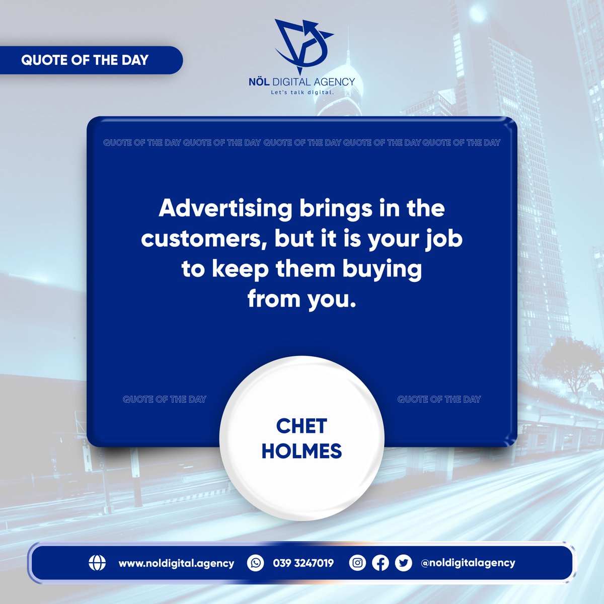 Nol_digital_ug's tweet photo. 🔵 Advertising brings in the customers, but it is your job to keep them buying from you. 

#noldigitalagency #digitalmarketing #uganda #agency #marketing #socialmediamarketing #socialmedia #business #seo #branding #marketingdigital #onlinemarketing #entrepreneur #instagram https://t.co/QM1egTTnEO