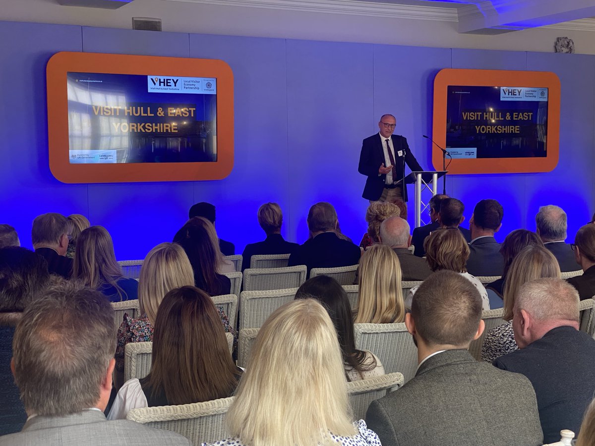 VHEY_UK's tweet photo. Visit Hull and East Yorkshire Tourism Managers, Ant Yates and Will Hall, are taking our partners on a journey of VHEY through the years and updating us on an exciting focus for things to come. #VHEYConf23
@East_Riding
@Hullccnews
@VisitEnglandBiz https://t.co/fl2SaMnxUJ
