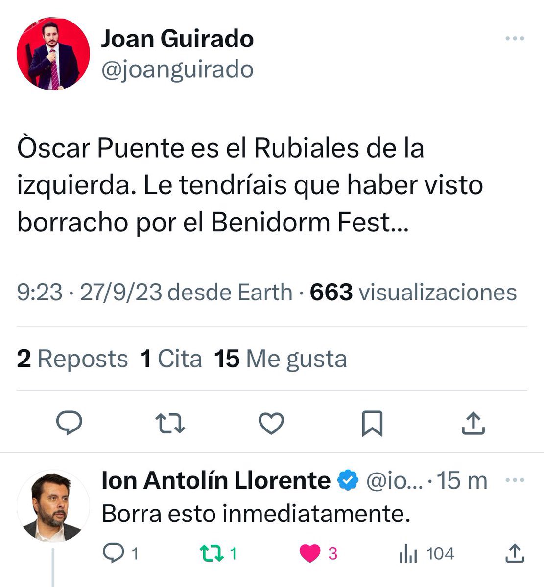 Este periodista parece ser que ha borrado el tuit por orden del director de comunicación del PSOE. Sería un pena que esto tuviera mucha difusión, no hagáis retuit.