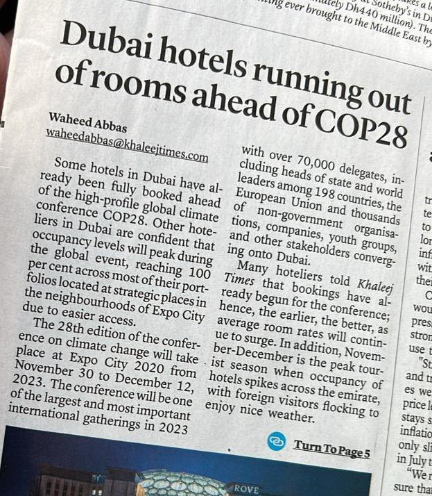 Thinking of coming to the UAE for  Hanukkah? For your information
👇🏼 
חושבים להגיע לאיחוד האמירויות לחנוכה? שימו לב! המלונות בדובאי מדווחים על תפוסה כמעט מלאה לקראת וועידת האקלים שתתקיים החל מ-30 בנובמבר ועד 12 בדצמבר 2023