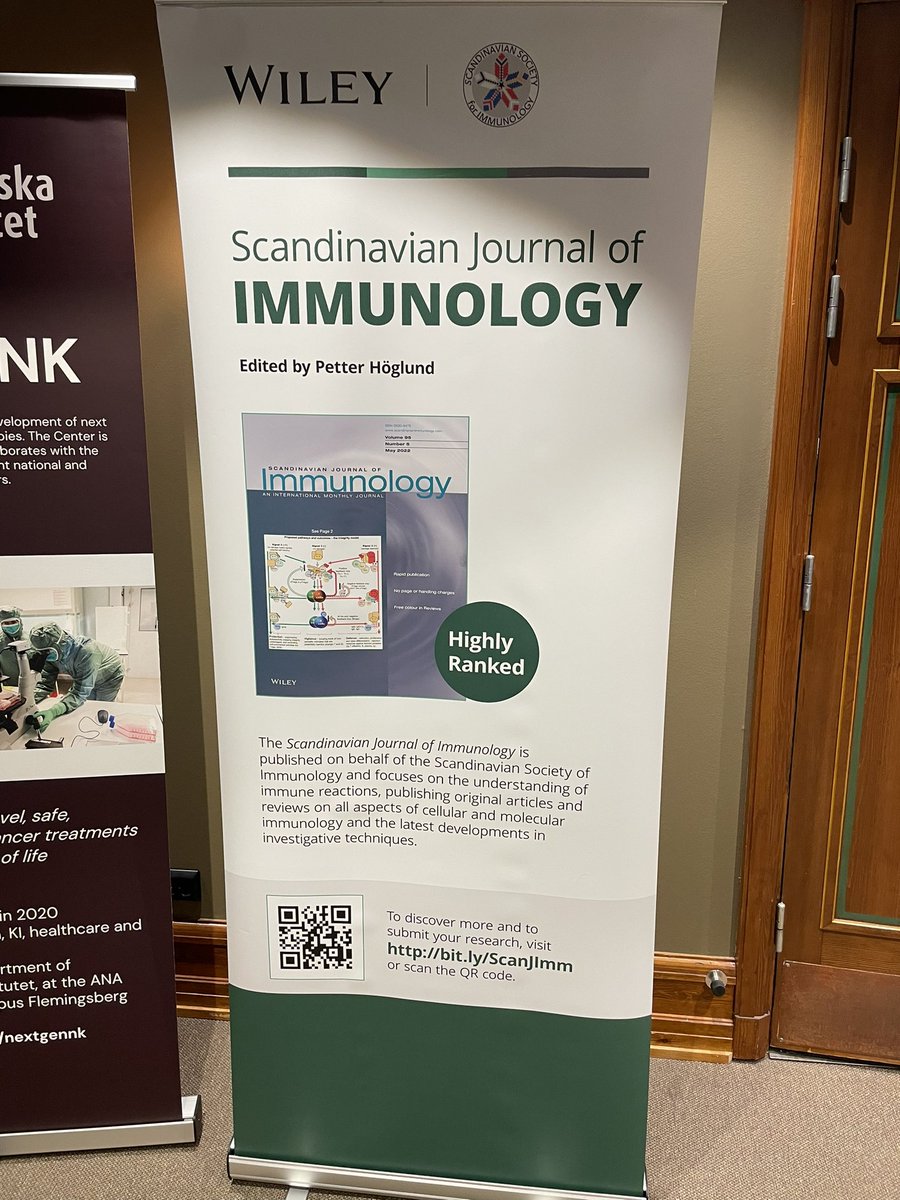 <a href="/scandjimmunol/">Scandinavian Journal of Immunology</a> is a proud academic partner to #NK2023 and ready ti publish meeting proceedings from speakers and abstract presenters! Quick handling and no publikation costs. Contact me if you are interested! <a href="/PetterHoglund/">Petter Höglund</a>; Petter.hoglund@ki.se.