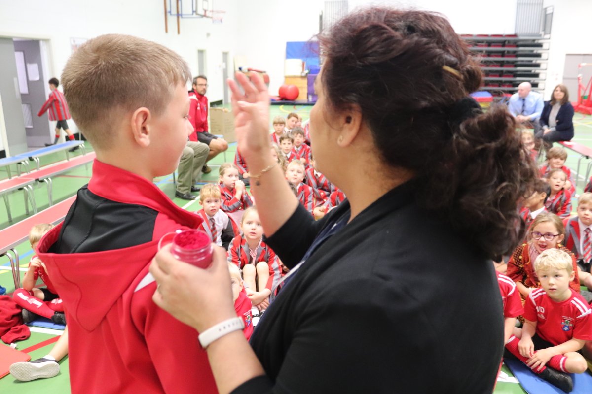 Thank you to Seema from <a href="/iecbradford/">Bradford Interfaith & Diversity Education</a> for your insightful and engaging visit on Friday.
Seema shared with us how she worships and celebrates her Hindu faith through clothes, food, festivals and artefacts. 
Forms 5&amp;6 are looking forward to their trip to a Hindu temple next week.