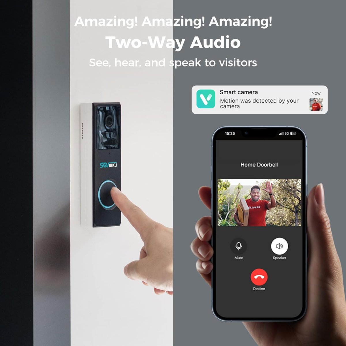 sovmiku's tweet photo. SOVMIKU D2A🩷
DESIGNED FOR YOUR CONCERNS
Video Call Function
Indoor Chime
Live view
Infrared Night Vision https://t.co/k5Gi2GMMGf