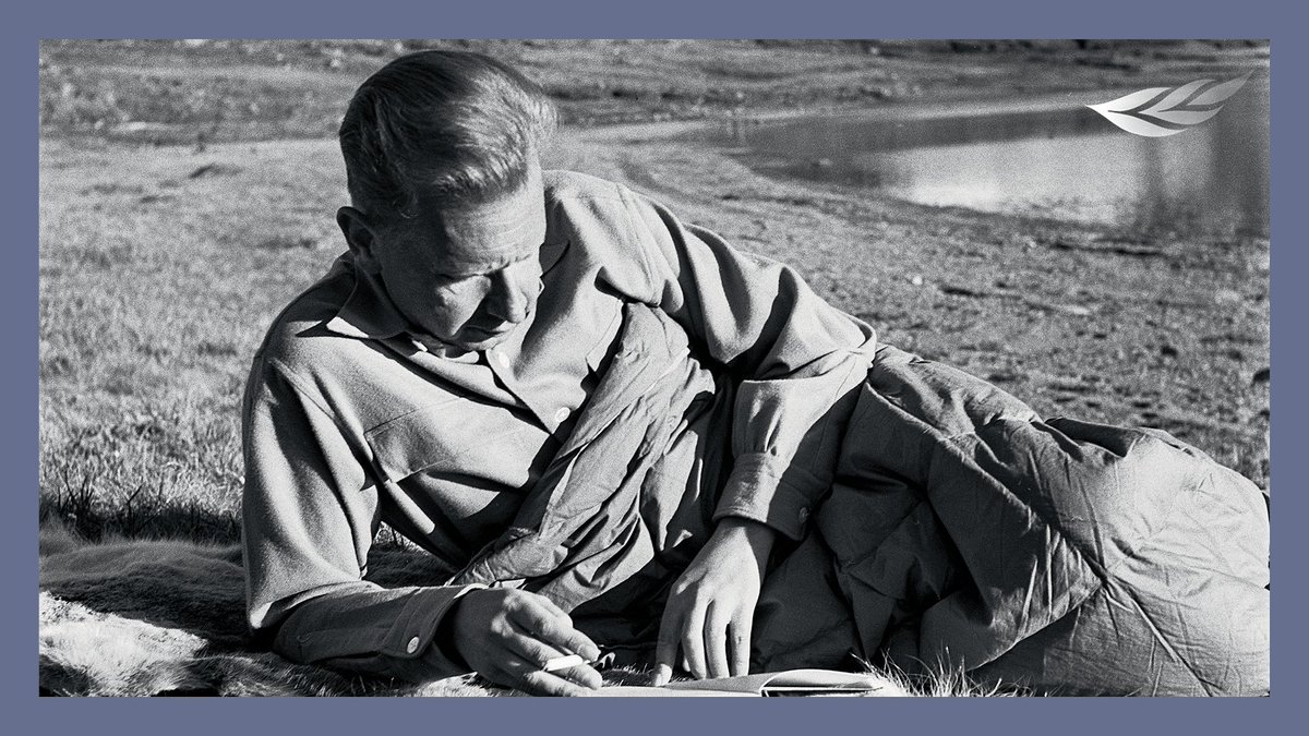 DagHammarskjold's tweet photo. Dag Hammarskjöld loved nature and spent a lot of time skiing, hiking or cycling, alone or with a friend - such as Gösta Lundqvist (1894-1967), from the Swedish Tourist Association, who took this photo in 1950 #WorldTourismDay23 #UN https://t.co/WJ1pMvDW4w