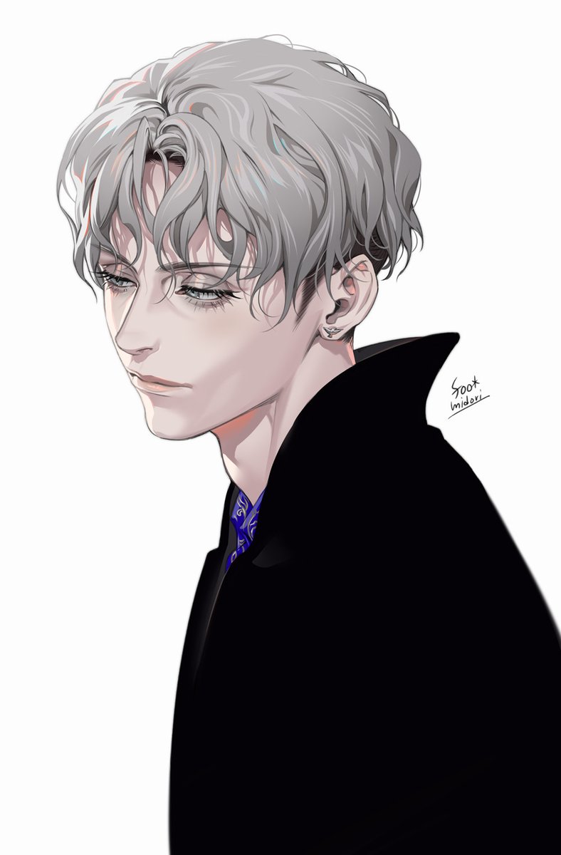 「お耽美モノトーン系 #創作男子 #創作」|碧 風羽 Foo Midoriのイラスト