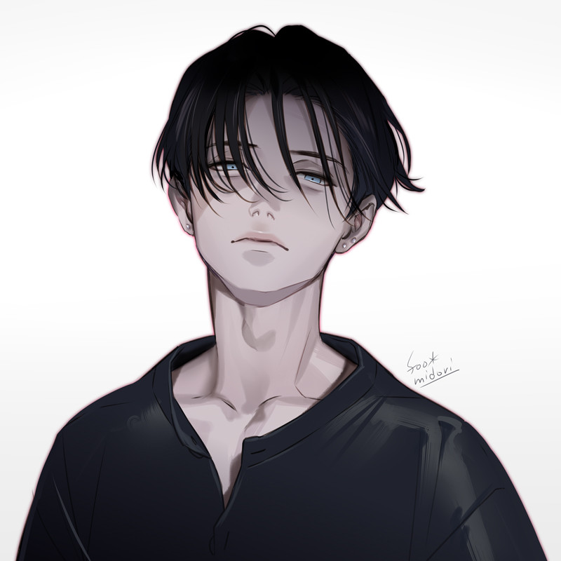 「お耽美モノトーン系 #創作男子 #創作」|碧 風羽 Foo Midoriのイラスト