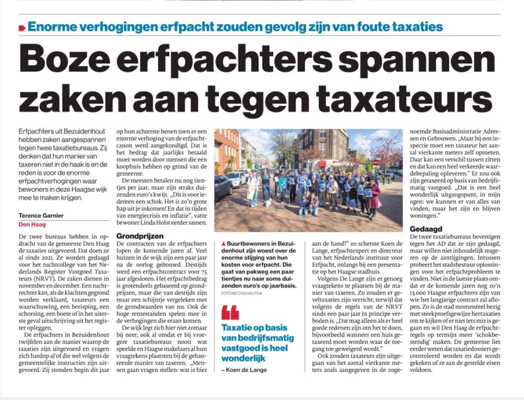 In Den Haag kunnen huiseigenaren tenminste nog de erfpacht taxaties ter discussie stellen.

Amsterdam heeft alles afgeschermd en stelt doodleuk voor de rechter dat de internationale taxatiestandaarden en taxatieregels niet door de gemeente toegepast hoeven worden.
<a href="/AutoriteitCM/">Autoriteit Consument & Markt | ACM</a>