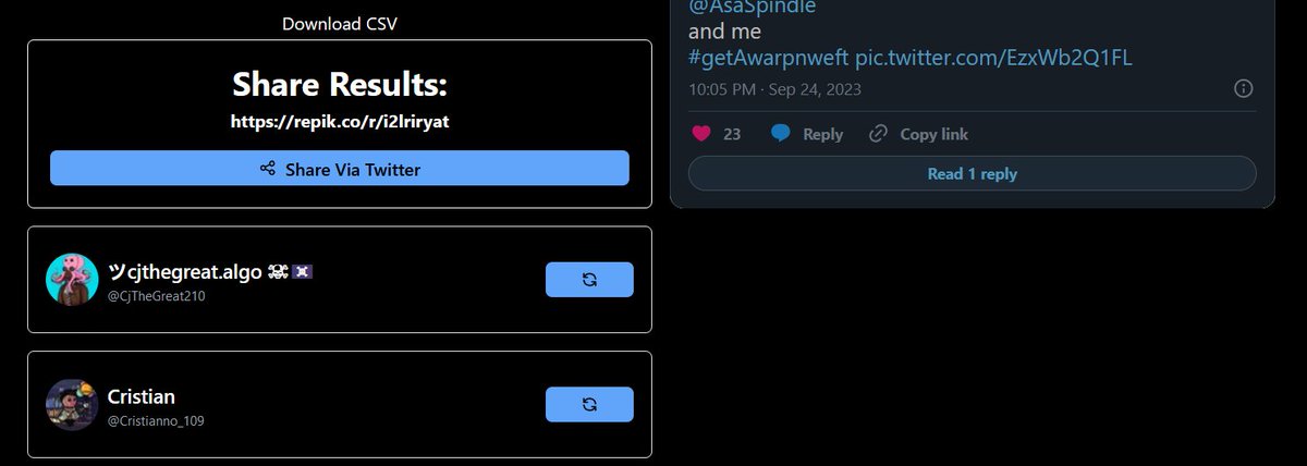 charlesmega's tweet photo. Winners are out!
@Cristianno_109
@CjTheGreat210
I almost tagged Cristiano Ronaldo...
Winners please DM your wallet
Thanks to all that participated.
Follow @BeetleXRPL for another opportunity to win Algae
#getAwarpnweft https://t.co/dKgzNq3Yjw