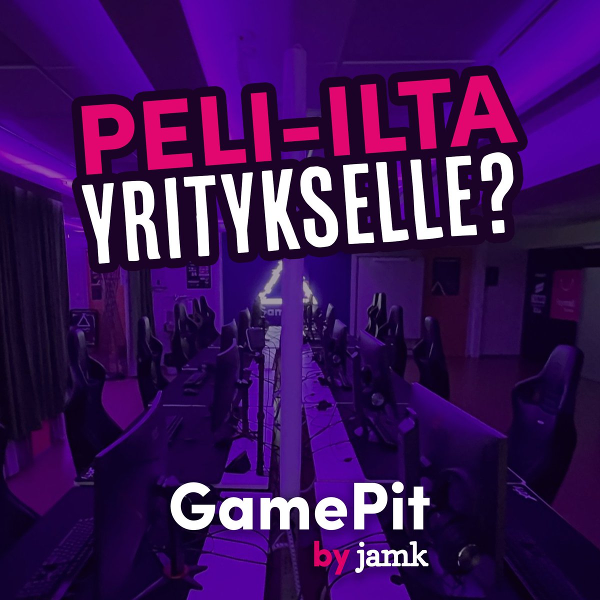 JamkGamePit's tweet photo. Syksyn #tyhykausi on täällä taas - Mitäpä jos keilaaminen 🎳 ja karaoke 🎤 vaihtuisivat tänä vuonna peli-iltaan 🎮 GamePit Prolla?
Valmiiksi paketoidut pelisessiot saatavilla kolmella eri kaliiperilla! Linkki kommenteissa.
#tyhy #pikkujoulut #esportsfi https://t.co/5Ftz4SrV1D