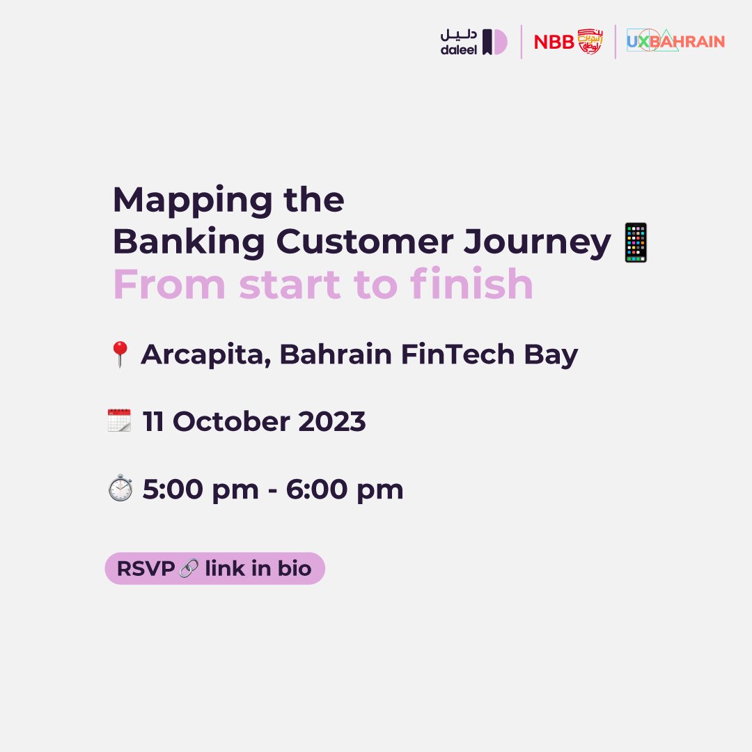 Unlocking the secrets of the customer journey 🔑

In a rapidly evolving financial landscape, understanding and optimizing the customer journey is the key to unlocking success for banks and financial institutions. Reserve your spot today 🔗 eventbrite.com/e/mapping-out-…