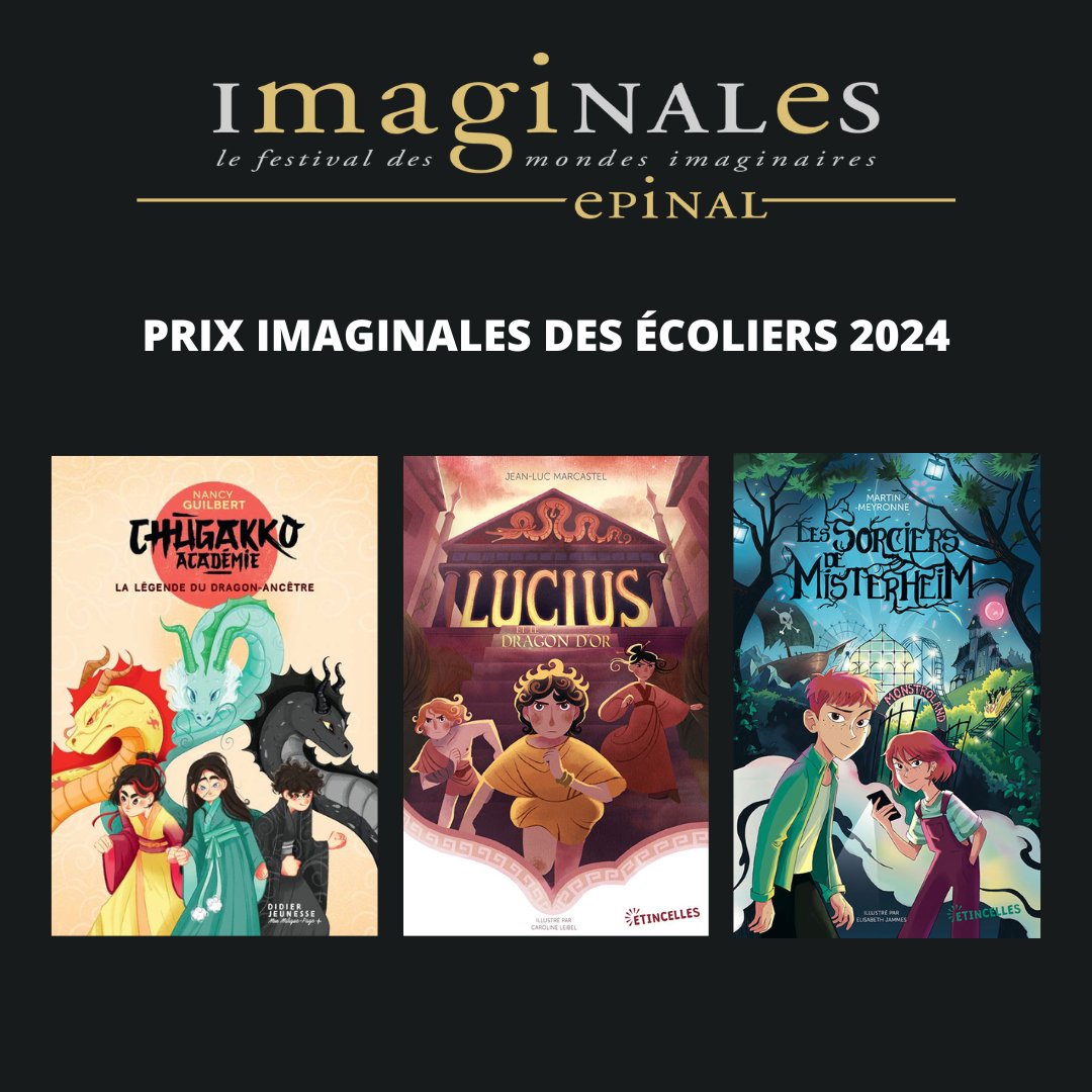 imaginales's tweet photo. #imaginales2024 |  📚 Voici la sélection du Prix Imaginales des écoliers 2024, félicitations à Nancy Guilbert, Jean-Luc Marcastel et Martin Meyronne

➡️ https://t.co/F26Ntfr5xC

📷 Un grand merci à J'aime lire @Bayard_Jeunesse  pour l'accompagnement de ce prix ! https://t.co/iNNY6KHLUp