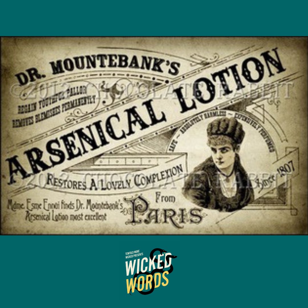 tenfoldmore's tweet photo. This week on @tenfoldmore Presents: Wicked Words on @exactlyright, author Sandra Hempel tells the story of a poison that killed a wealthy man in England in the 1830s. Arsenic was used for many things in the 1800s, including...lotion? 

Listen on @applepodcasts. https://t.co/O112bYGFPy