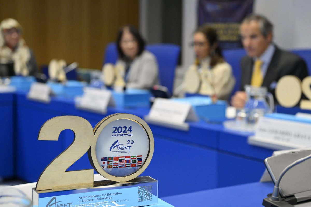 rafaelmgrossi's tweet photo. Congratulations to the Asian Network for Education in Nuclear Technology (ANENT) for 20 years of promoting knowledge and cooperation in nuclear education and research across Asia. Here's to more years of much success! #IAEAGC https://t.co/9f8lpKy6Un