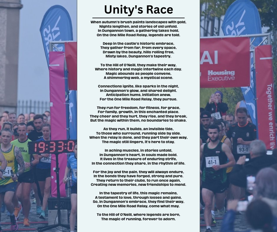 OneMileRdRelay's tweet photo. Unity's Race 🏆

The One Mile Road Relay is a Galbally Runners Event and was funded and supported by Choice Housing.

Please follow all our Social Media Platforms below to stay tuned for next year and to be in with a chance to win a framed copy of Unity's Race. https://t.co/GfquOSXyUH