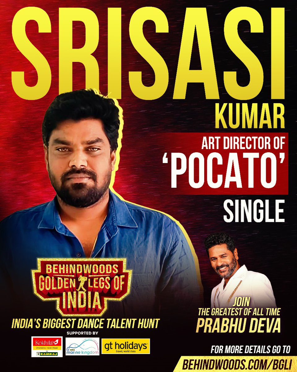 behindwoods's tweet photo. Art Director Of POCATO Official Single Video #SrisasiKumar 🤩🔥
Get Groovy With #Pocato
🔗https://t.co/DORGVbnGQW
Join The Greatest Of All Time @PDdancing At The Behindwoods Golden Legs of India🔥
Register now: https://t.co/AJA1sYGftp https://t.co/fxuzYUM73Z
