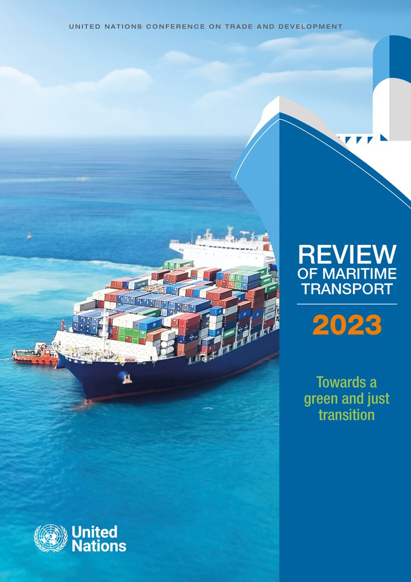 The @UNCTAD Review of Maritime Transport 2023 is now available!🎉 
#ShippingDecarbonization #FairEnergyTransition #ResilientSupplyChains #ShippingPatterns #ClimateChange #CleanFuels #Data #Insights #Forecasts 
👇
unctad.org/system/files/o…