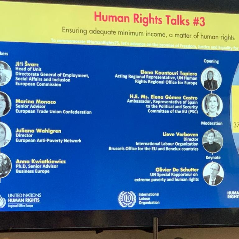 Engaging talks at the UN House in Brussels today, delving into the crucial topic of ensuring adequate #MinimumIncome, a matter of #HumanRights !