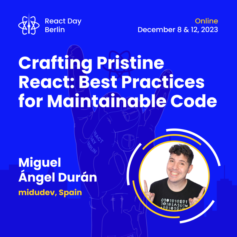 reactdayberlin's tweet photo. 🔥Both #React pros and rising stars will take over two stages at React Day Berlin. Meet creators, contributors, and super seniors such as @wSokra, @dai_shi, @eddiejaoude, @midudev, @maya_ndljk, @aidenybai.

See you in Berlin and online on 🔜 December 8 &amp; 12.