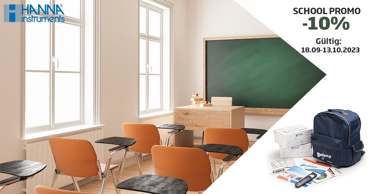 HannaInstAT's tweet photo. SCHOOL PROMO -10% Gültig vom 18.09 bis 13.10.

Das Soil Quality Test Kit HI3896BP ist ein Rucksacklabor, das für Pädagogen und Studenten der Umweltwissenschaften entwickelt wurde. https://t.co/eHs1MjgNbY