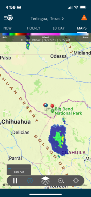 KI0KBWC7WB's tweet photo. Leaving for the final #K5ZDL88TX attempt. Rain is out of the park and moving south. You will know I made it if K5Z is on in DL88 and know I didn't if you see #KI0KB/P on from DL89. https://t.co/S0Uwv6EROR