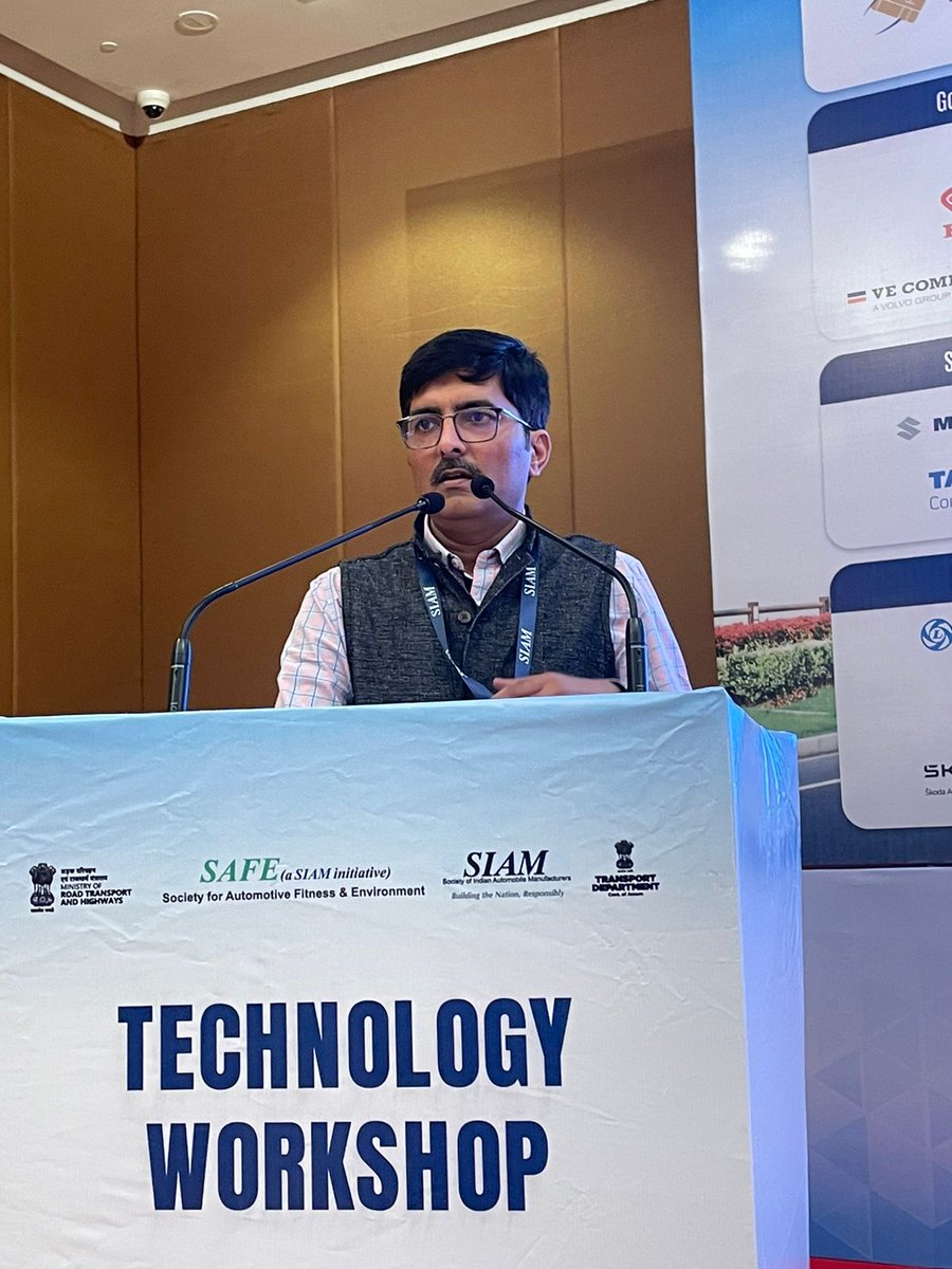 siamindia's tweet image. Speaking on ‘Inspection and Maintenance’, Mr. Gururaj Ravi, Deputy General Manager, Maruti Suzuki India, focused on very stages, policies, and regulations concerning  conducting of automated fitness tests of vehicles. 
#SAFEAC23 #BTNR #SurakshitSafar (SIAM’s safe journey…