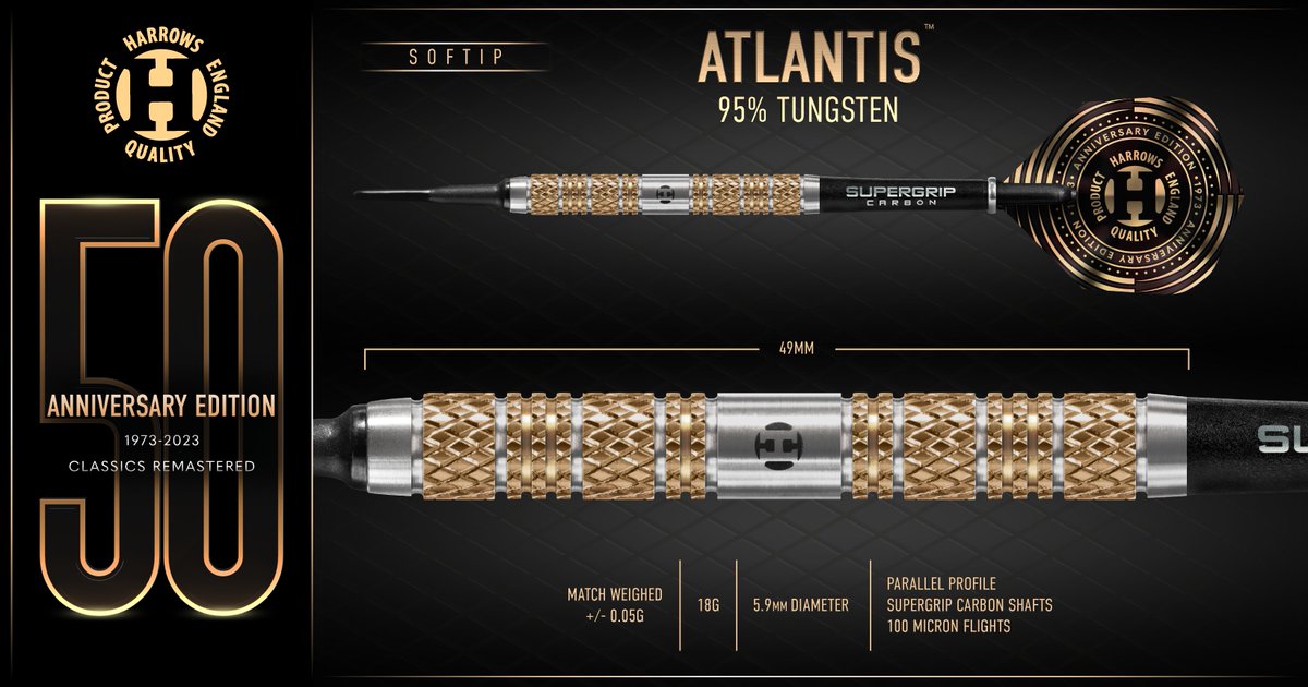 Harrows Atlantis Freccette Steel Darts 26G - Precisone E Bilanciamento Per Giocatori - Foto 12