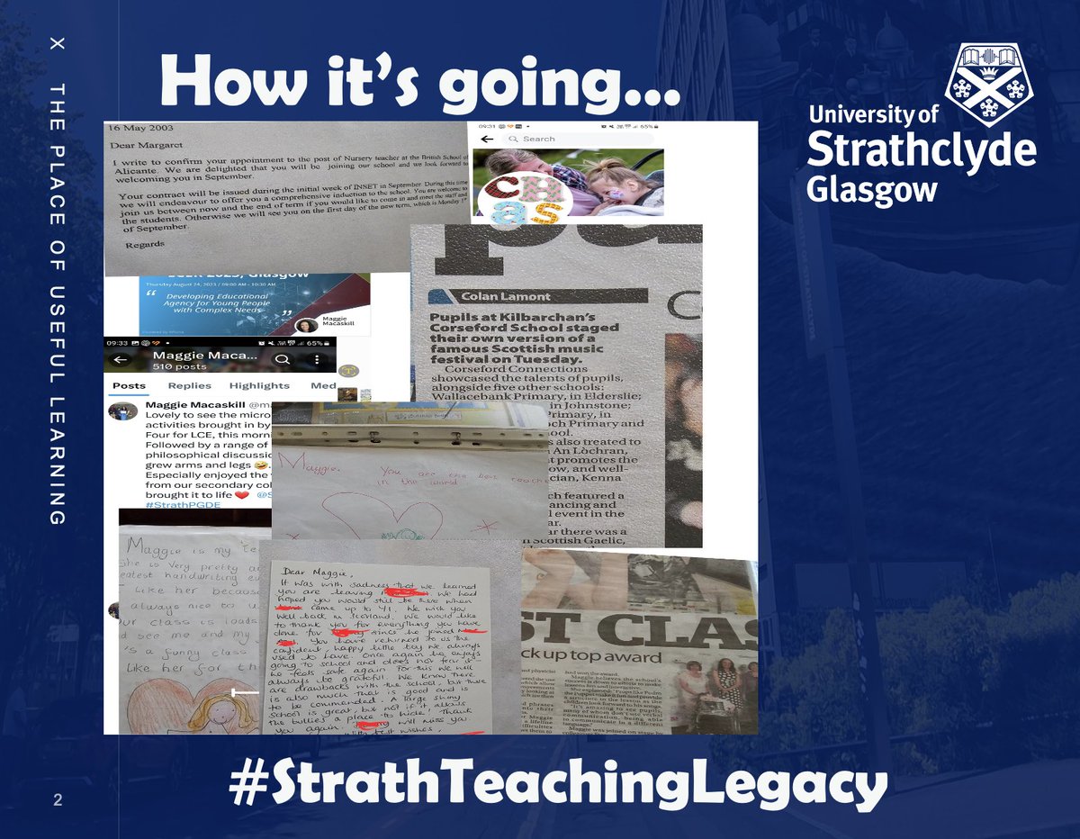 StrathEDU's tweet photo. Another of our stories in the lead up to #WorldTeachersDay... Wonderful colleague and expert in student inclusion Maggie Macaskill shares her story #StrathTeachingLegacy
@maggie1976mac https://t.co/Fxw117Ksxo